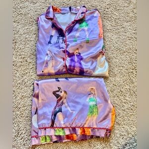 SHESHOW Taylor Swift Music Life Silky Pajamas Set 2 | Lavender | Small